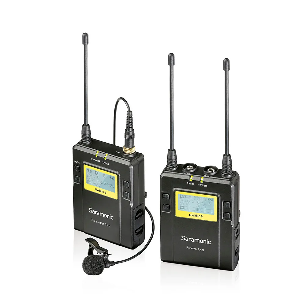 Saramonic UwMic9 96-канальный UHF Беспроводной петличный микрофон Системы для DSLR видеокамеры Saramonic Беспроводной ручной микрофон