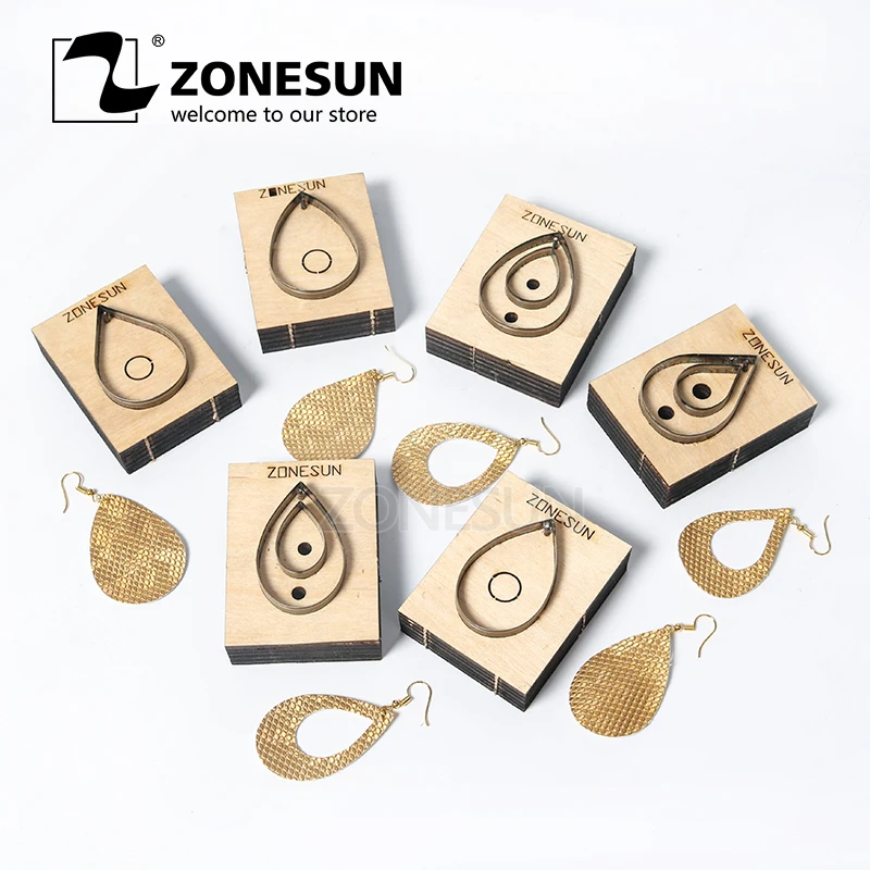 Режущий инструмент ZONESUN для изготовления кожаных сережек в форме капли украшения