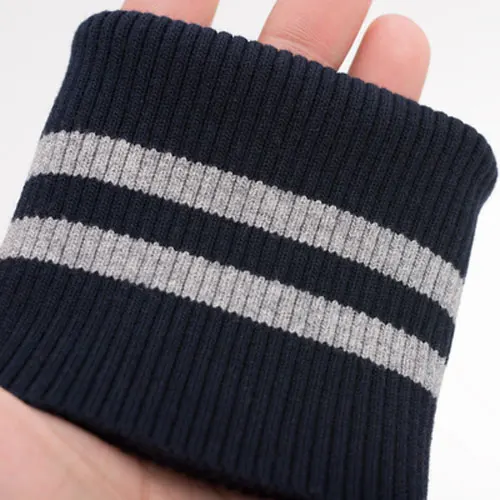 navy gray 7*9 см полосатые трикотажные манжеты, отделка одежды, куртка, пальто хлопок стрейч мягкие запонки 1 пара - Цвет: navy gray