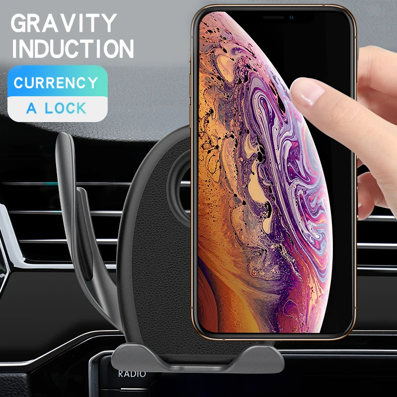 Гравитационный Автомобильный держатель для телефона iPhone X Samsung S10 Air outlet/Mesa в
