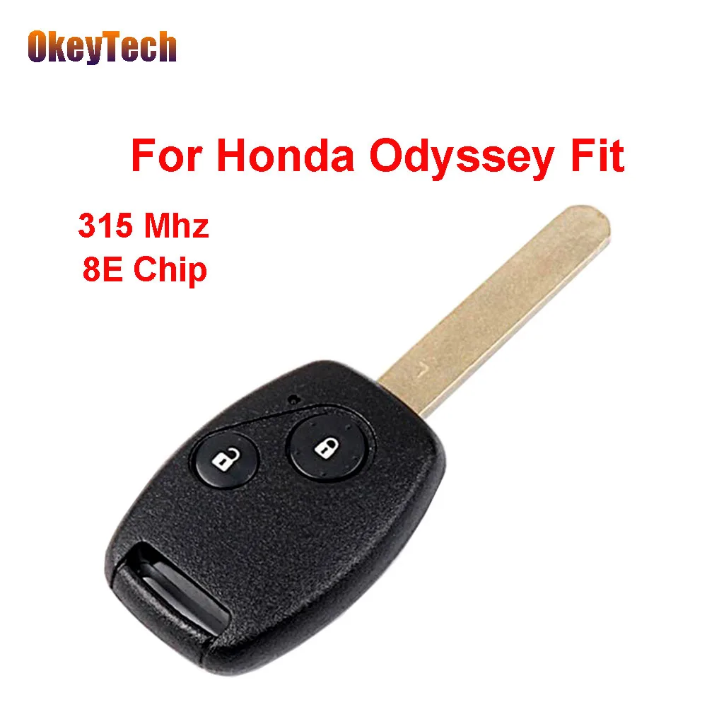 OkeyTech для Honda дистанционного ключа 2 кнопки 315 МГц 8E чип Авто пульт дистанционного управления брелок лезвие для Honda Odyssey Fit 2006 2007