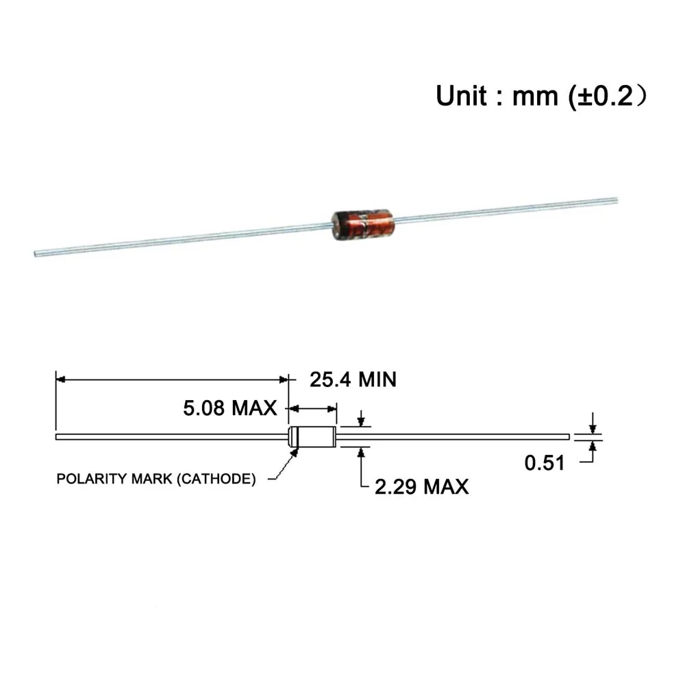 (100 шт.) BZX55C3V3 (1N5226B) Диод Зенера 0 5 Вт 3 В Do 35 3V3 IN5226B 1N5226|Диоды| |