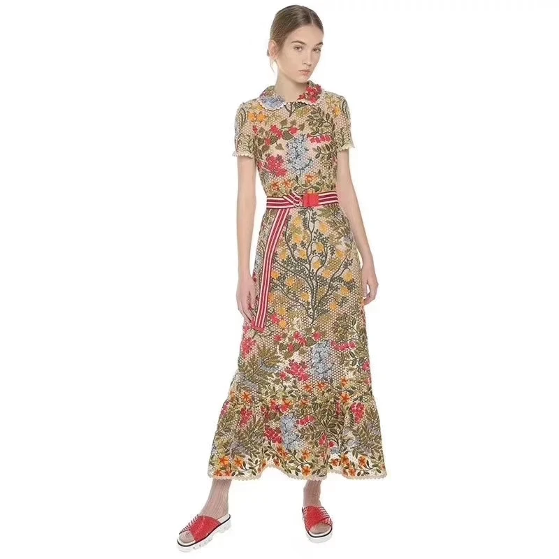 Vestidos verano vadim вышитые цветочные платья для женщин Милое длинное платье с оборками модная Милая офисная одежда для женщин