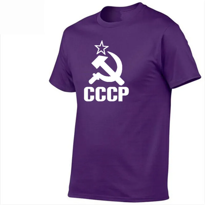 22 Purple Футболка для спортзала WINER CCCP, Мужская футболка с коротким рукавом, футболки из хлопка с круглым вырезом - Цвет: 22 Purple