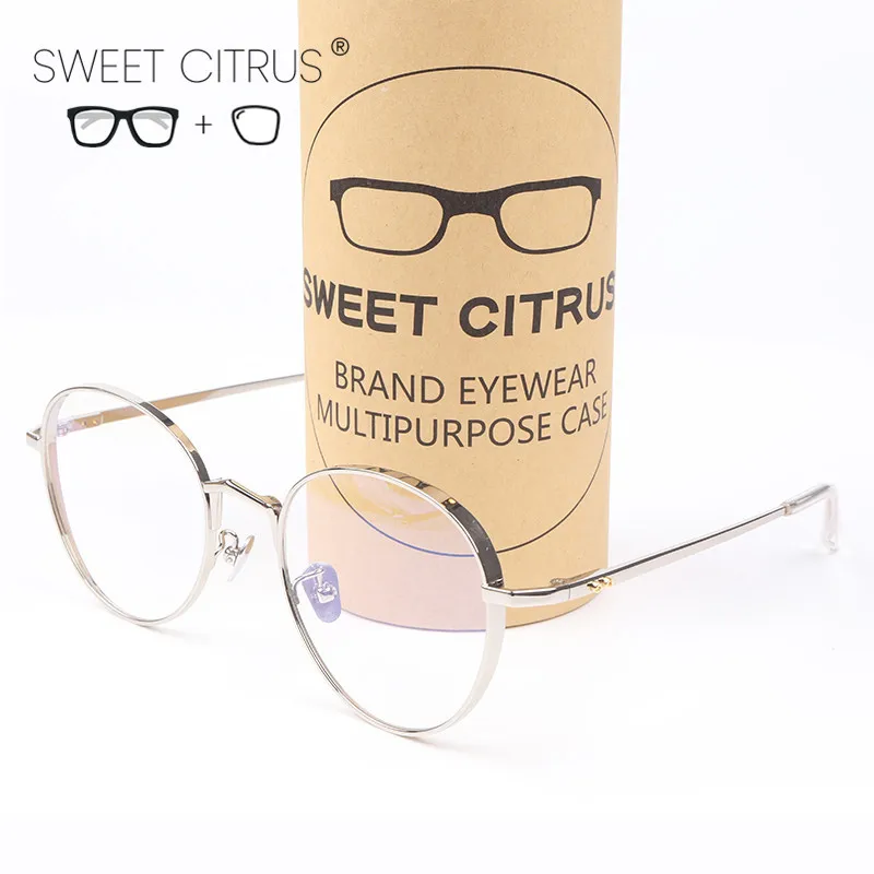Женские винтажные круглые очки Sweet Citrus золотистые Оправы для близорукости