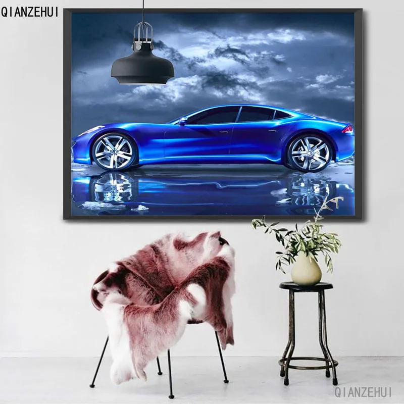 QIANZEHUI Стразы DIY пластиковые изделия алмазная синяя Автомобильная живопись
