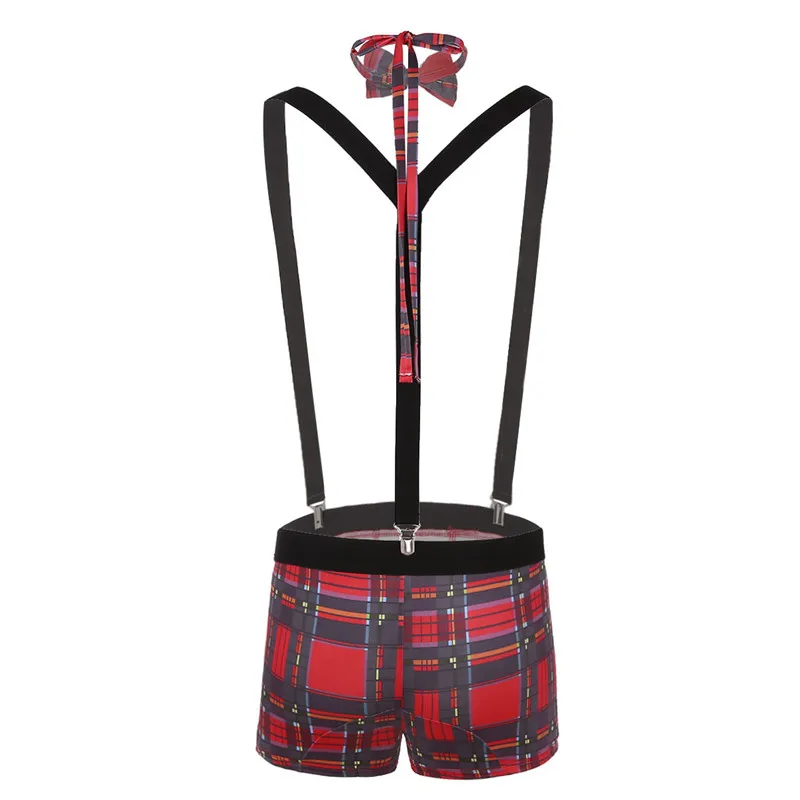 Мужское нижнее белье TiaoBug боксерские трусы в клетку с Y образной спиной и