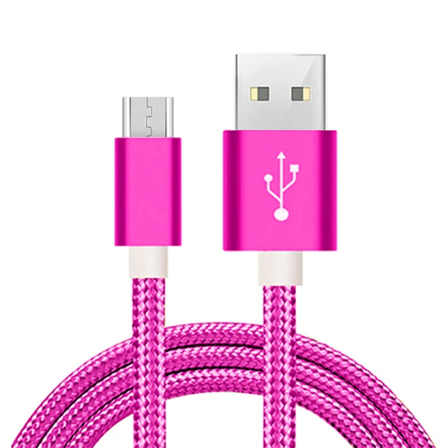 SUPTEC Micro USB кабель, прочный, быстрое зарядное устройство для передачи данных кабели синхронизации для samsung A5 S7 S6 huawei Xiaomi sony кабель для зарядки телефона 2 м/3 м - Цвет: Rose