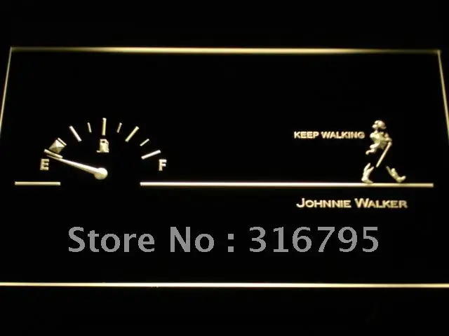 A188 Johnie Walker Keep Walking топливный светодиодный неоновый светильник с выключателем