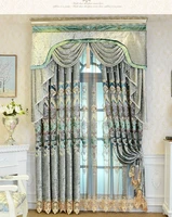 european style luxury curtains for living room and bedroom water soluble embroidery curtains high shading rate curtains