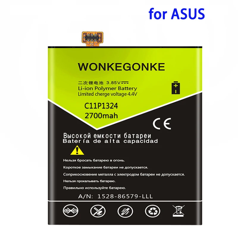 

Аккумулятор WONKEGONKE 2700 мАч C11P1324 для ASUS ZenFone 5 A500G Z5 A500 A500CG A501CG A500KL