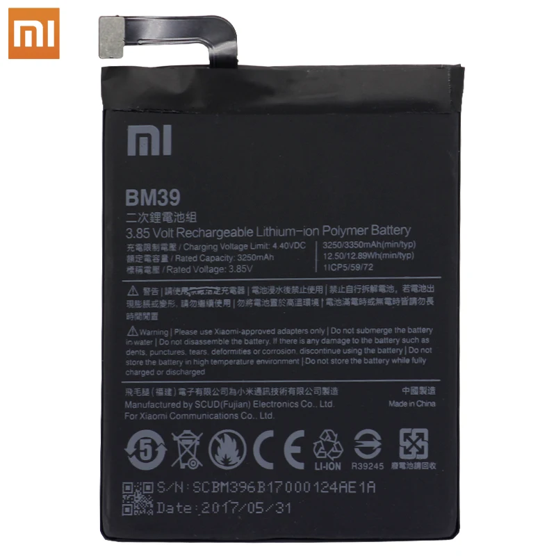 Xiao mi BM39, сменный аккумулятор для телефона, 3250 мА/ч, высокая емкость, высокое качество, для Xiaomi mi 6 mi 6+, Бесплатные инструменты