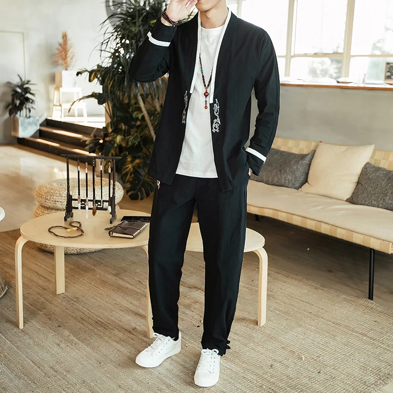 Модные Для мужчин комплект из 2 предметов (рубашка + брюки) Повседневная рубашка с