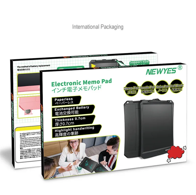 NEWYES 1" ЖК-планшет для письма, цифровой планшет для рисования, блокноты для рукописного ввода, Электронная доска для записей, доска для записей, цветной экран
