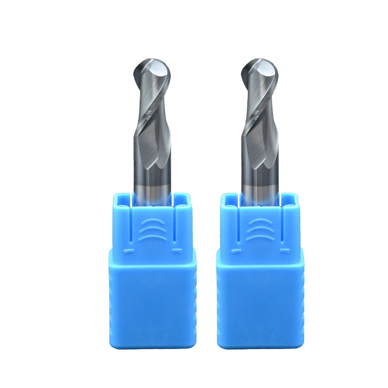 

free shipping 6 pcs/set R0.5 R0.75 R1 R1.5 R2 R3 Real HRC45 For 2 flutes ball nose end mill milling cutter CNC router bit