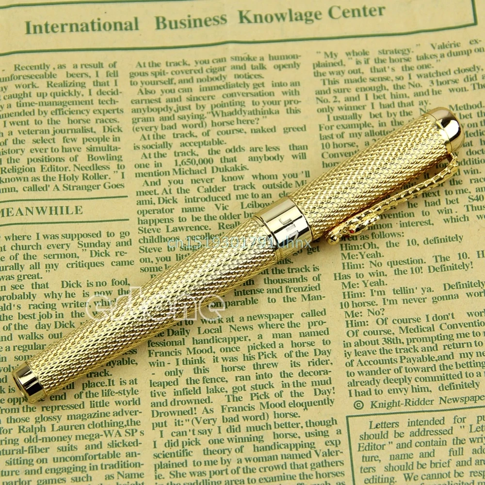 Лучший Noblest Jinhao 1200 Дракон Клип Шариковая ручка Полный Золотой|roller ball pen|ball penroller pen |