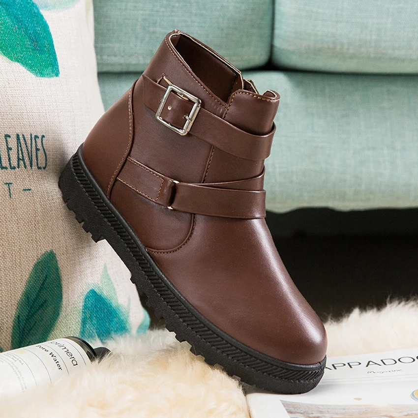 Новые модные женские ботинки теплые ботильоны с плюшевой подкладкой белые