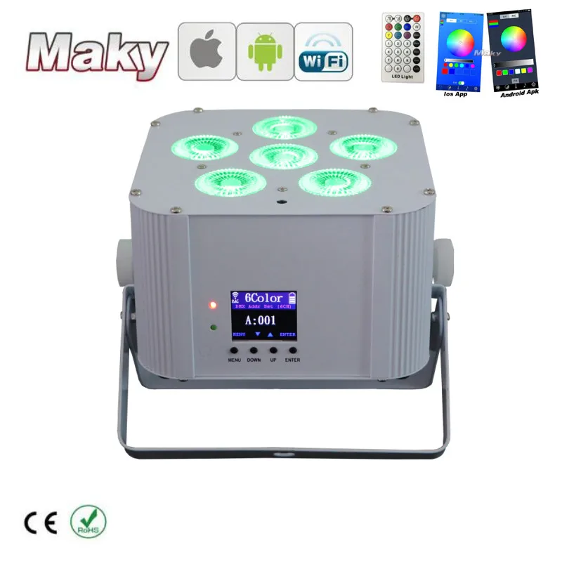 10 X LOT Led uplighter 6x18w RGBWA UV 6IN1 led cube light battery operated par can wireless dmx dj lighting | Лампы и освещение