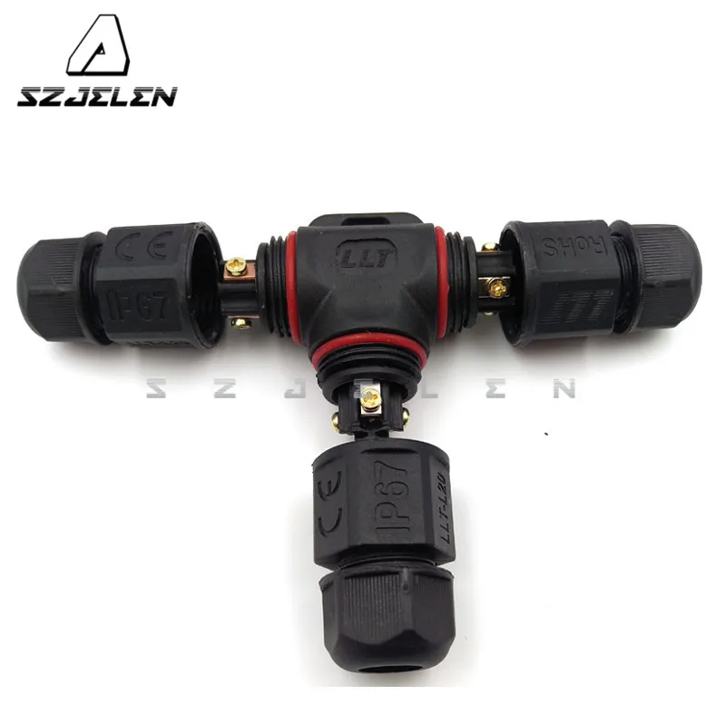 

LLT L20, 3 pin T-type waterproof connector ,IP67, LED outdoor connector,Current Rating 20A,automotive electrical wire connector