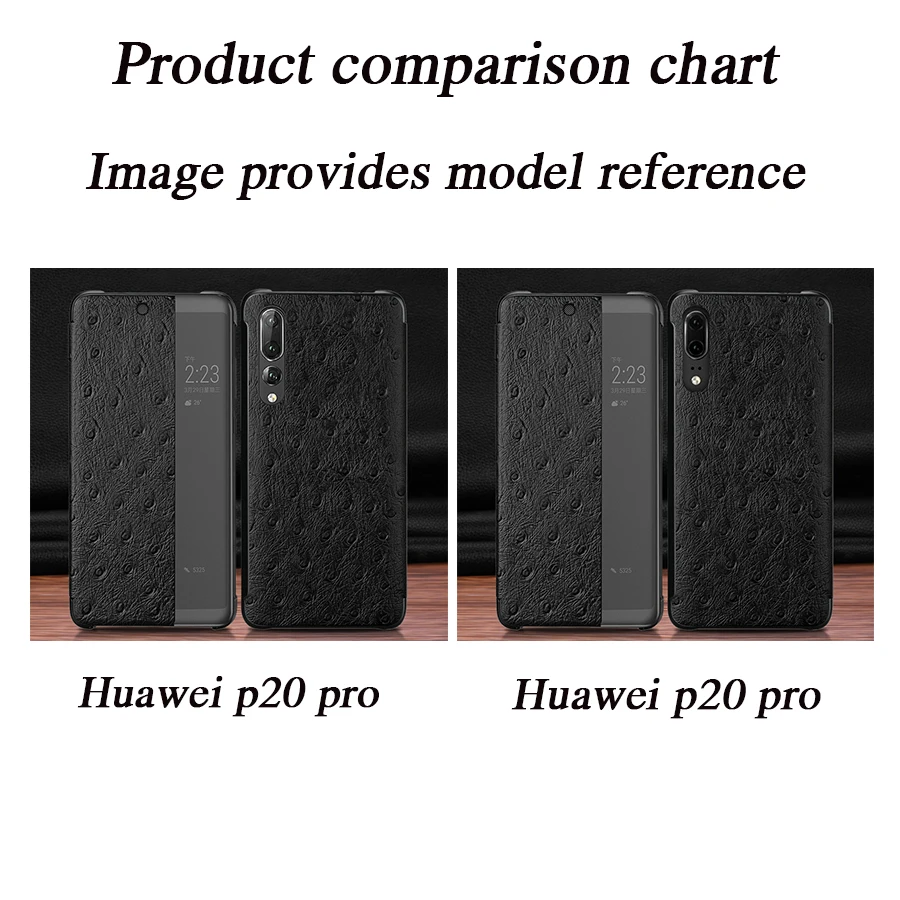 Смарт-чехол P30pro с окошком для сенсорного экрана для huawei P30 mate 20 10 P20 Pro Роскошный чехол из натуральной кожи с узором страуса