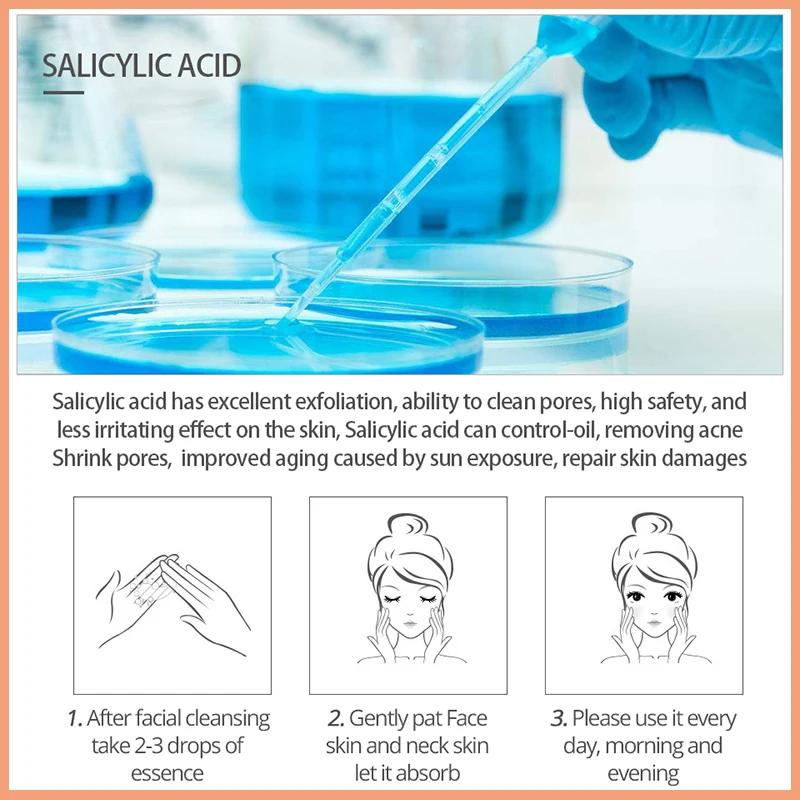 Яркая Гламурная ацида salicylique Сыворотка для лица сужающая поры увлажняющая отбеливающая гиалуроновая кислота Cerrar Poros эссенция для лица растение