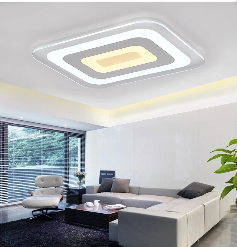 Тонкие потолочные светильники светодиодное прямоугольное освещение для