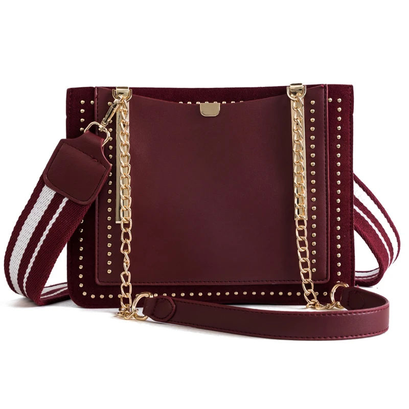 

Bag for women 2021 summer new fashion popular personality rivet tote bag Korean version of the wild shoulder slung female
