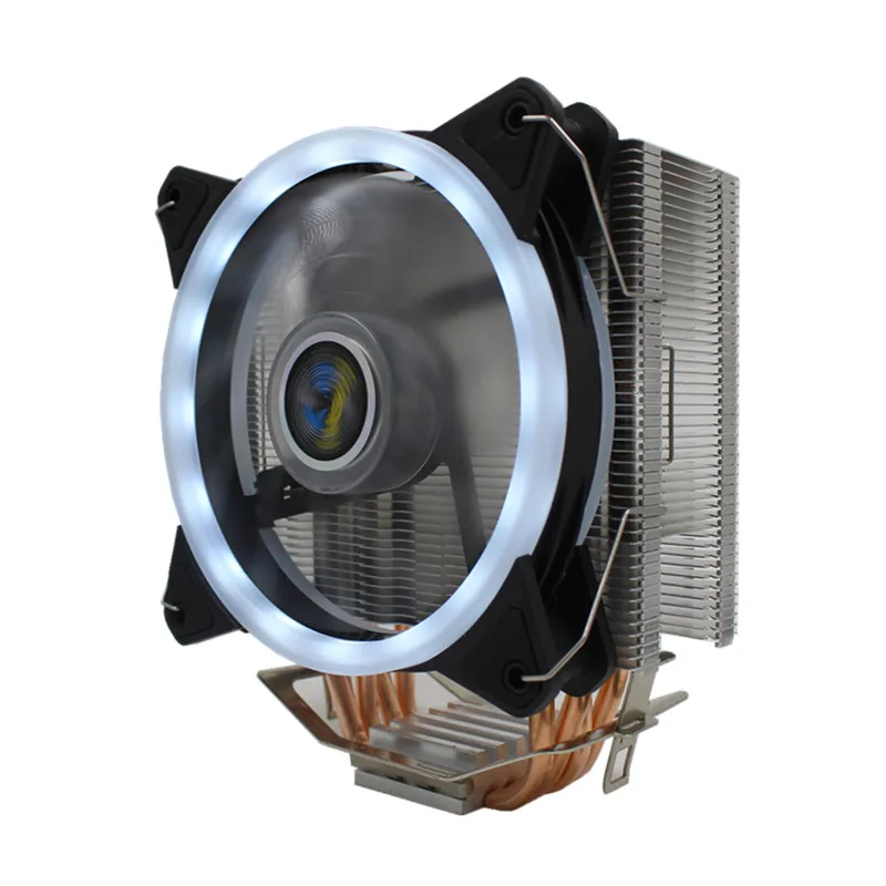 Белый 4 Heatpipe 3/4PIN 12 см RGB светодиодный компьютер процессор кулер вентилятор охлаждения радиатора радиатор для Intel LGA 1150/1151/1155/1156/775/1366 AMD - Цвет лезвия: Белый