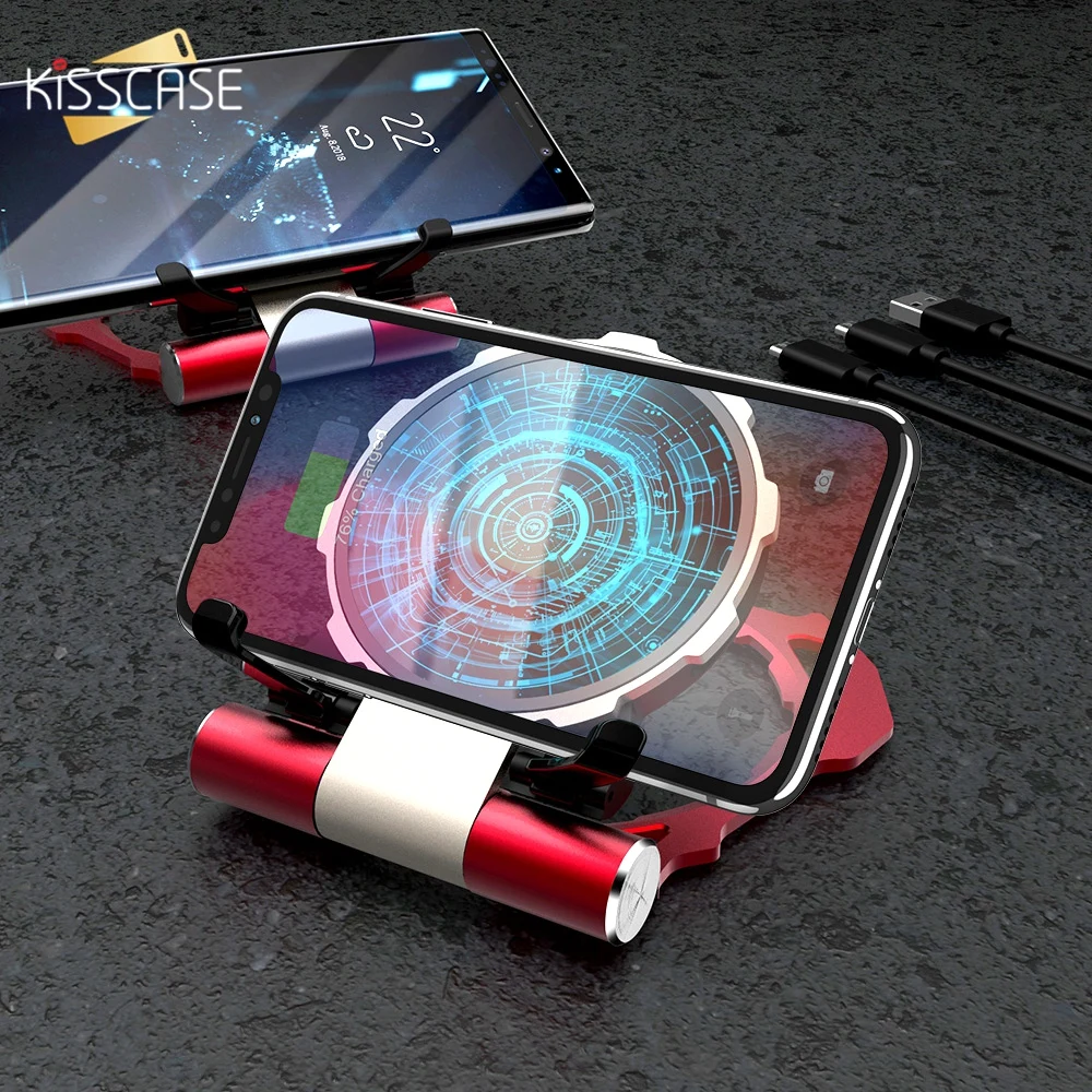KISSCASE 10 Вт QI Беспроводное зарядное устройство для Samsung Galaxy S9 S8 Plus Note 9 Железный