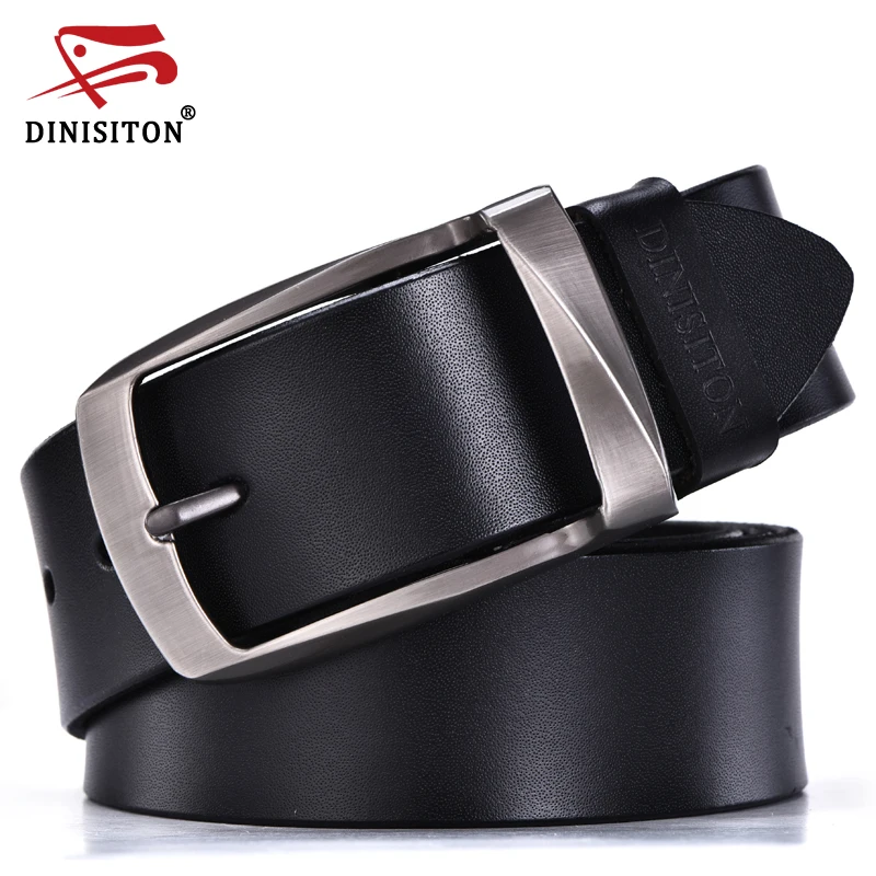 Мужской ремень с пряжкой DINISITON винтажный из натуральной воловьей кожи высокого