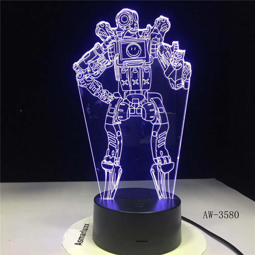 Легенды призрака рисунок 3D светодиодный ночной Светильник битва Украшения в