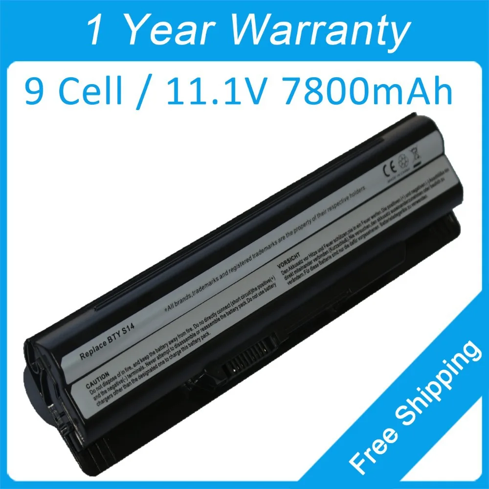 

New 7800mah laptop battery BTY-S15 for MSI FR610 FX400 FX603 FR400 FR620 FX610 FX700 MS-16G4 MS-1482 40029231 E2MS110W2002