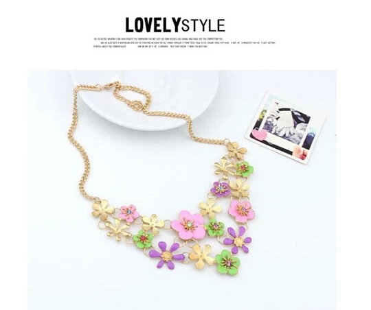 Pure and fresh rural wind brief paragraph sweater chain Ms Bohemia flower stitching fashion necklace | Украшения и аксессуары