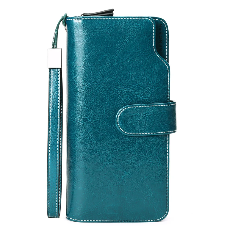 2020 новый модный длинный женский кошелек Женский из спилка и на молнии сумка для