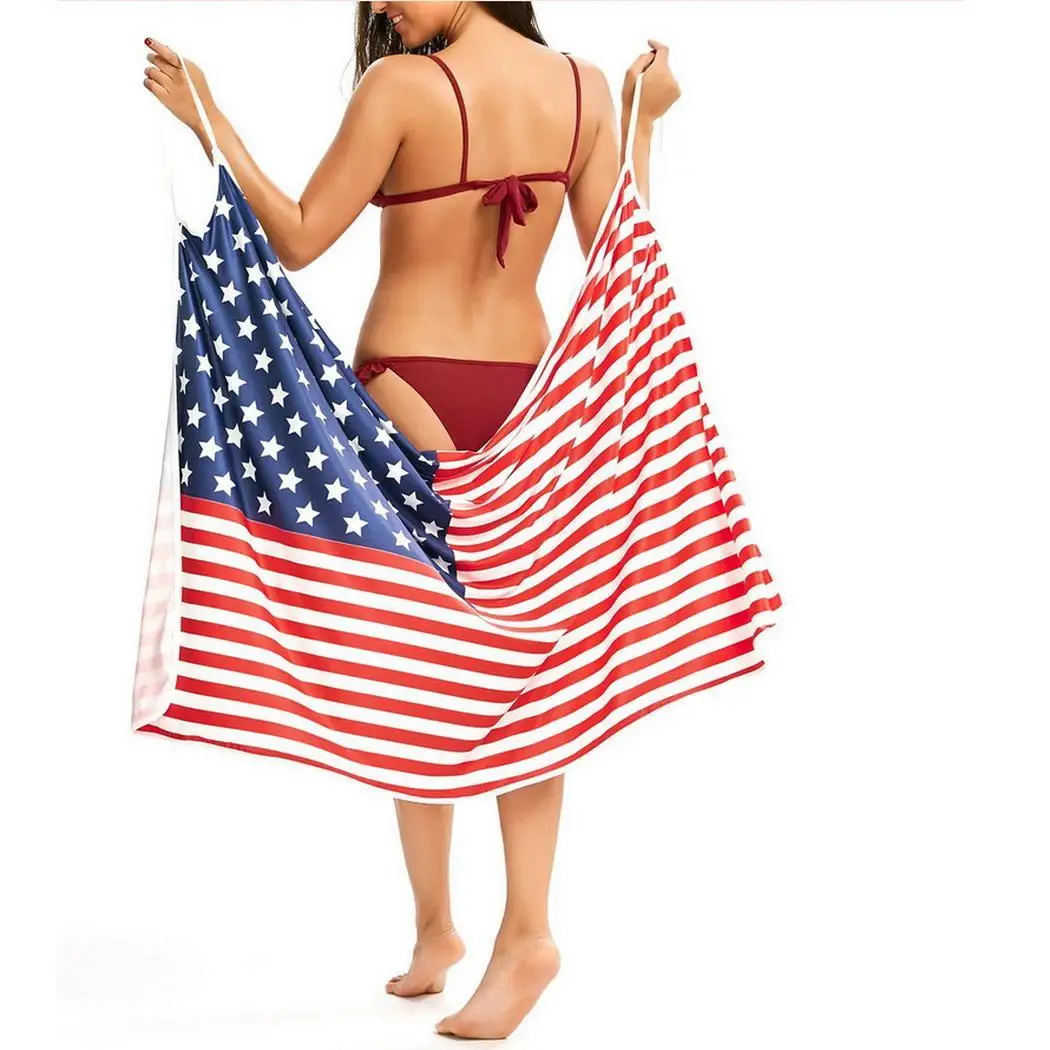 Women Sexy V-Neck Spaghetti Strap Patchwork Knee Length Contrast Color Beach Bikini Summer Casual Cover-up |