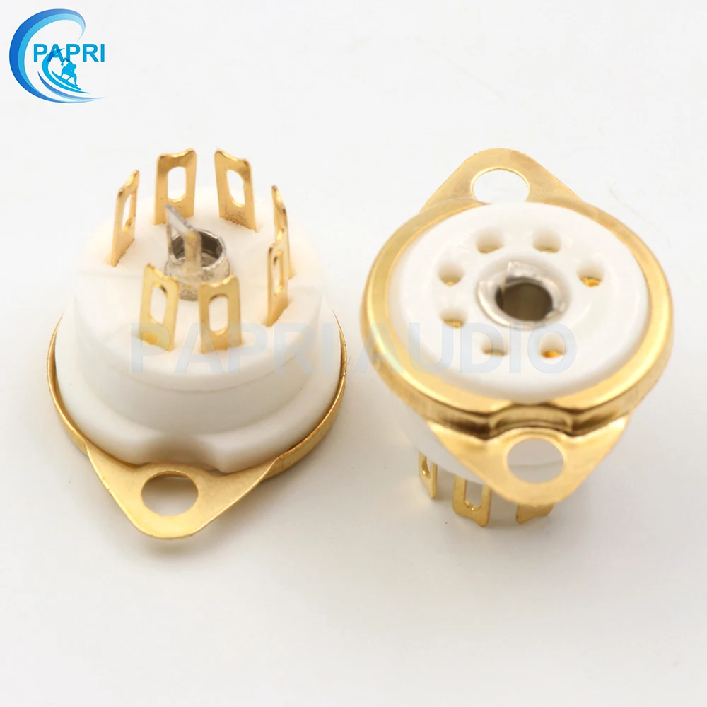 PAPRI 10 шт для монтажа на шасси керамика 7pin позолоченный ламповая панель для 6J1 6J2 6J3 6J4 6J5 6Z4 EAA91 EC92 6A2 WY1 6H2 и т. д