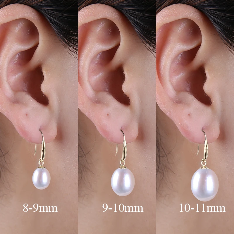 Серьги XF800 из 18-каратного золота серьги-подвески натурального пресноводного