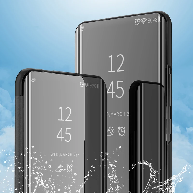 Чехол для Xiaomi Redmi Note 7 роскошное умное зеркало вид Флип кожаный Полный чехол