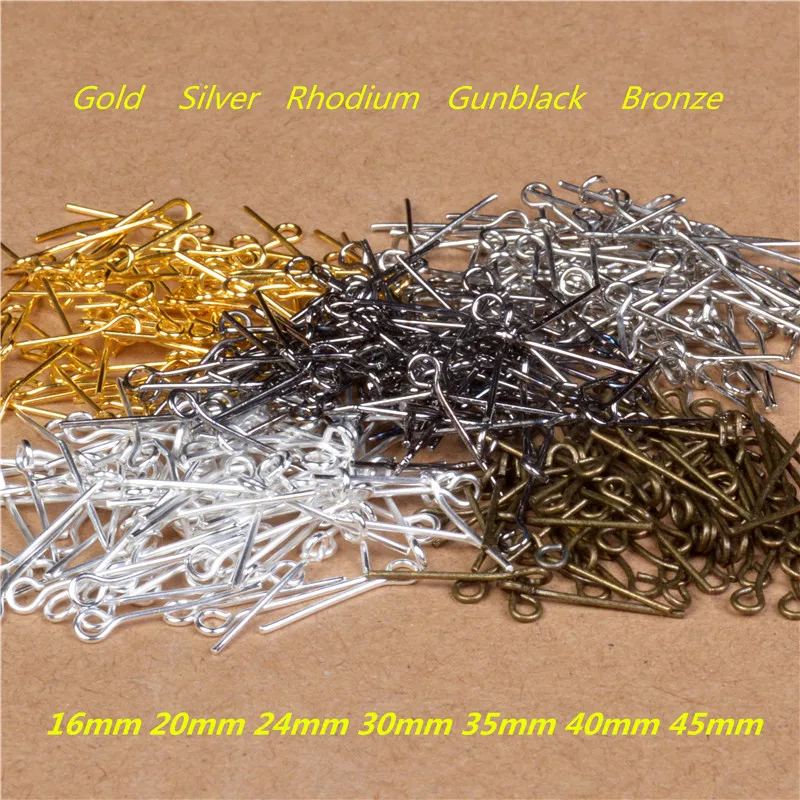 

Eye Pins 16-45mm Gold&Silver&Gold&Antique Bronze&Copper Eye Head Pins Findings DIY Jewelry Making Jewelry Accessories