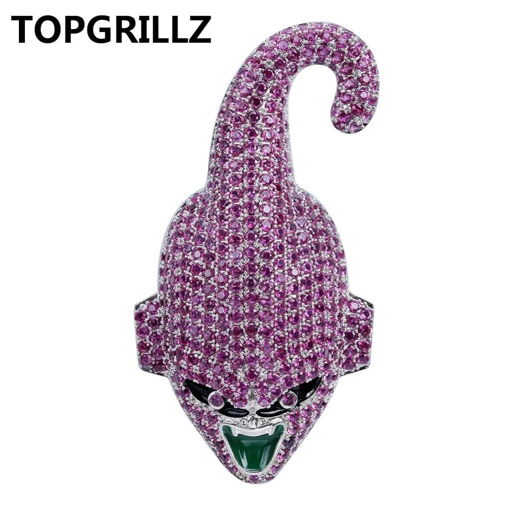 TOPGRILLZ Dragon Ball Super Majin Buu ожерелье с кулоном Iced Out CZ хип-хоп золотой серебряный цвет для мужчин и женщин Подвески на цепочке ювелирные изделия