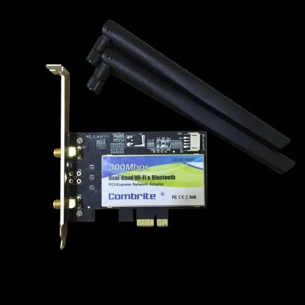 300 Мбит/с Настольный ПК PCIe адаптер для Atheros Ar5b22 карта + антенна двухдиапазонный WiFi