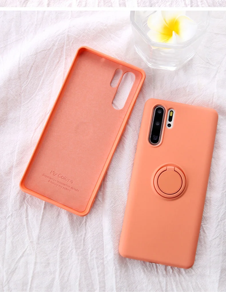 Socoupair Мягкий Жидкий чехол-держатель для телефона huawei P30 Pro Lite Nova 4e mate 20 Pro, мягкий силиконовый чехол из ТПУ с кольцом