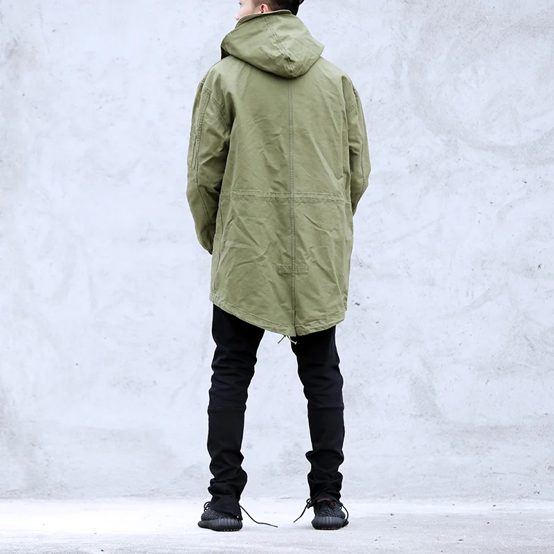 

2017 high street warm GREEN Jacket Hip Hop Winter Jacket Men Coat fashion men Casual jackets and coats Oversize