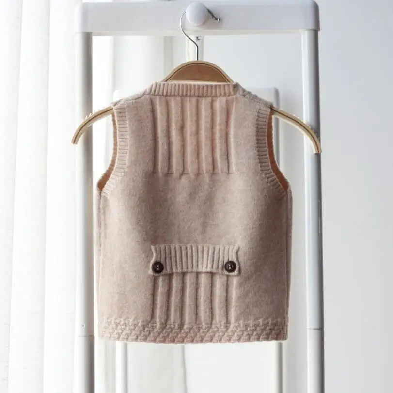 Весенне-осенний вязаный жилет для малышей свитера мальчиков Детский свитер