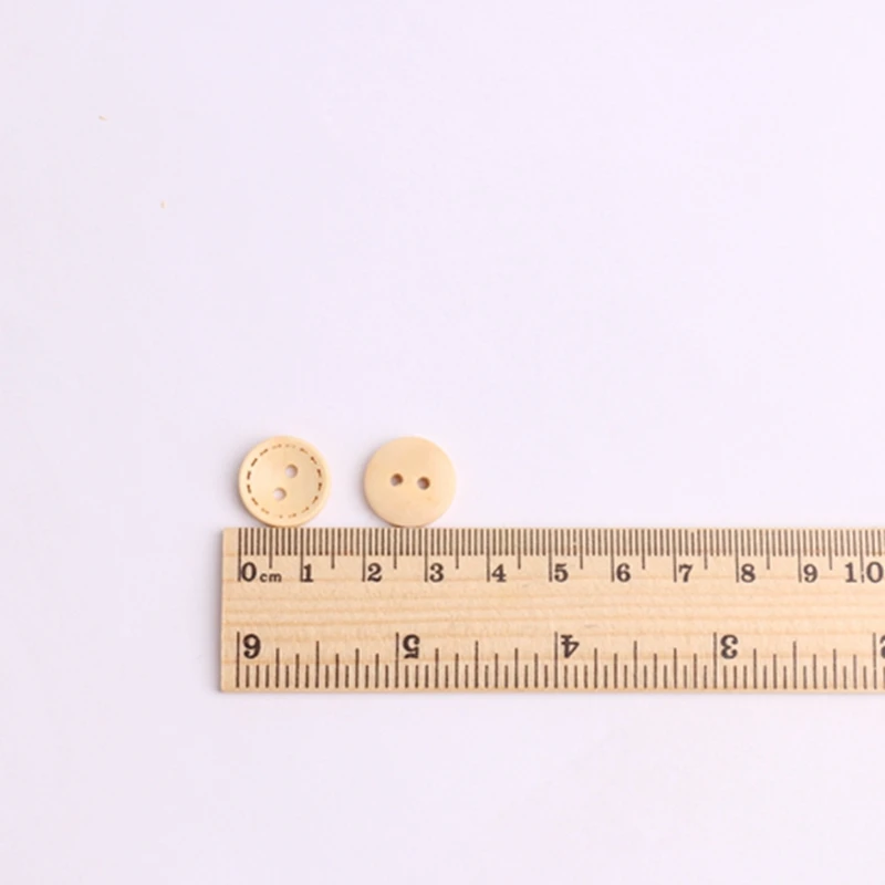 Круглые деревянные пуговицы в горошек натурального цвета 100 шт. 15 мм ручной пошив