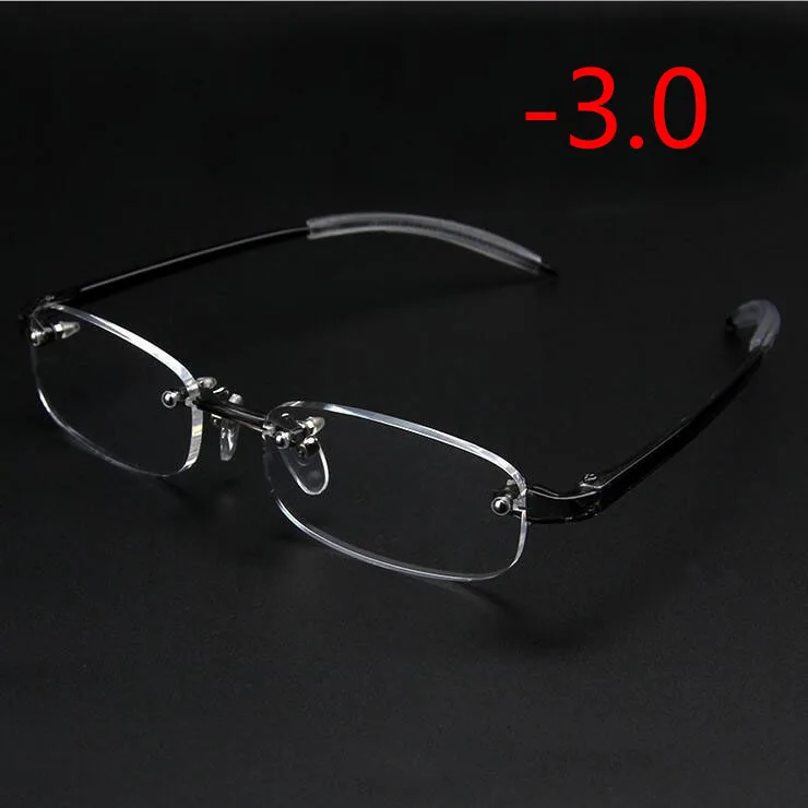 Myopia 300 Очки без оправы для мужчин и женщин, очки без оправы, Ультралегкая оправа, очки для близорукости, 100~ 400 градусов - Цвет оправы: Myopia 300