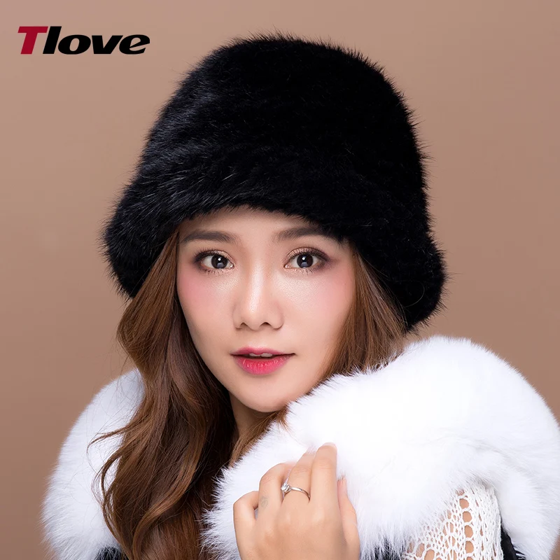 2018 Tlove новый шаблон Для женщин S норки Мех животных Панамы для Мода Шапки в
