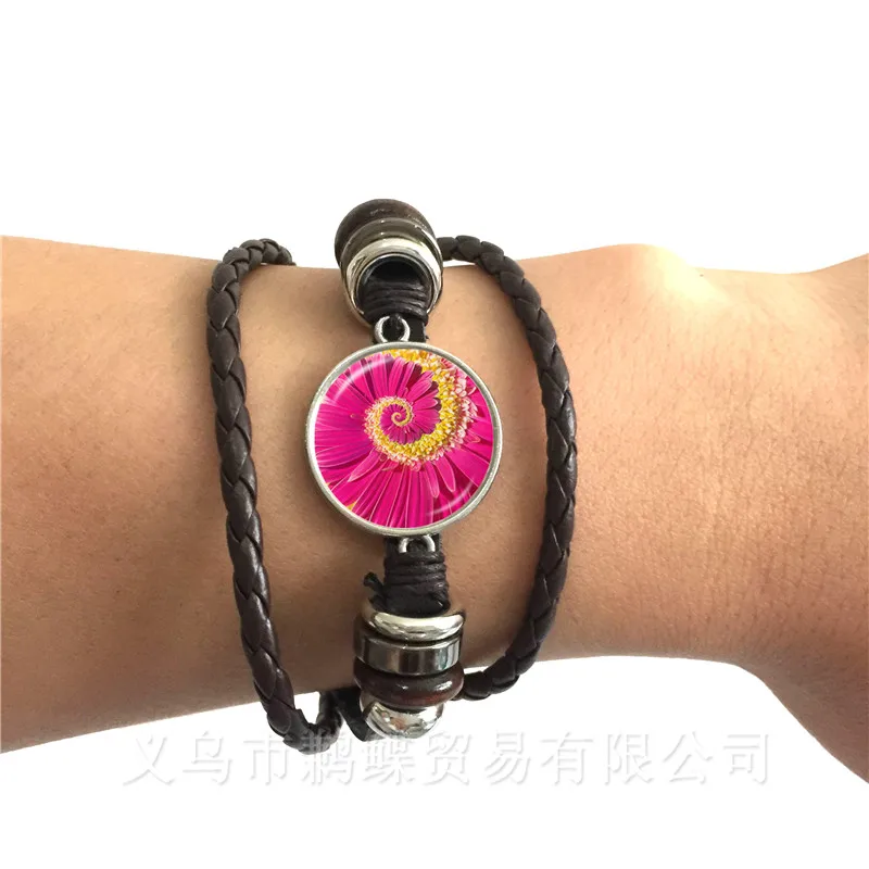 Life Tree Leather Bracelet Glass Cabochon Black/Brown 2 Color Trendy Statement Bangle Fashion Men Women Jewelry Gift | Украшения и