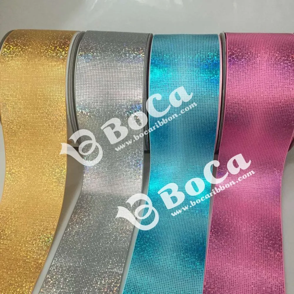 Новое поступление фольги 3 &quot75 мм BOCA holagram grosgrain лента много цветов на выбор 100