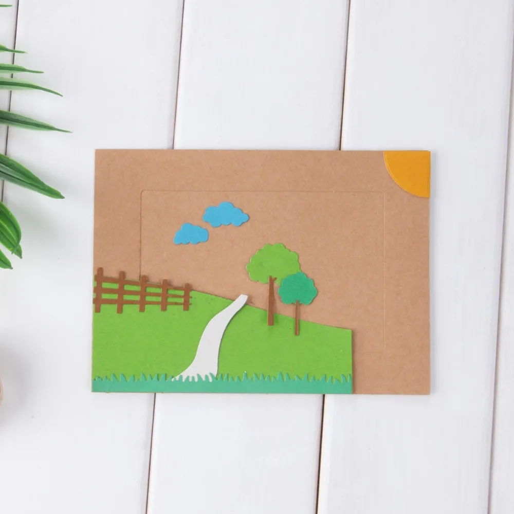 Hemere 84*142MM Village Frame Metal Cutting Die Scrapbooking Embossing Stencil Card For DIY Invitation Album Book Decoration | Дом и сад